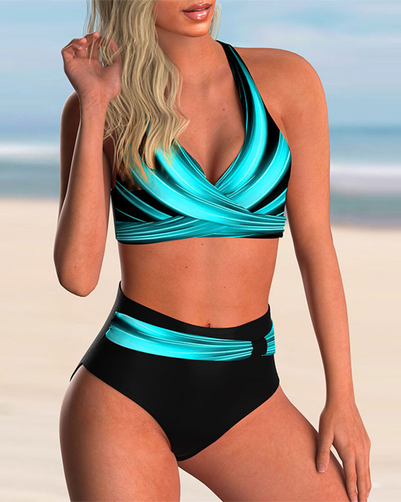 Victoria | Ensemble de bikini avec détail croisé et imprimé