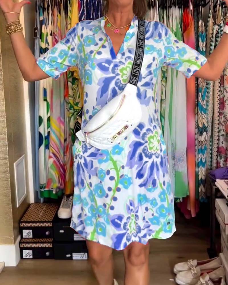 Federica™ - Robe à manches courtes avec imprimé floral