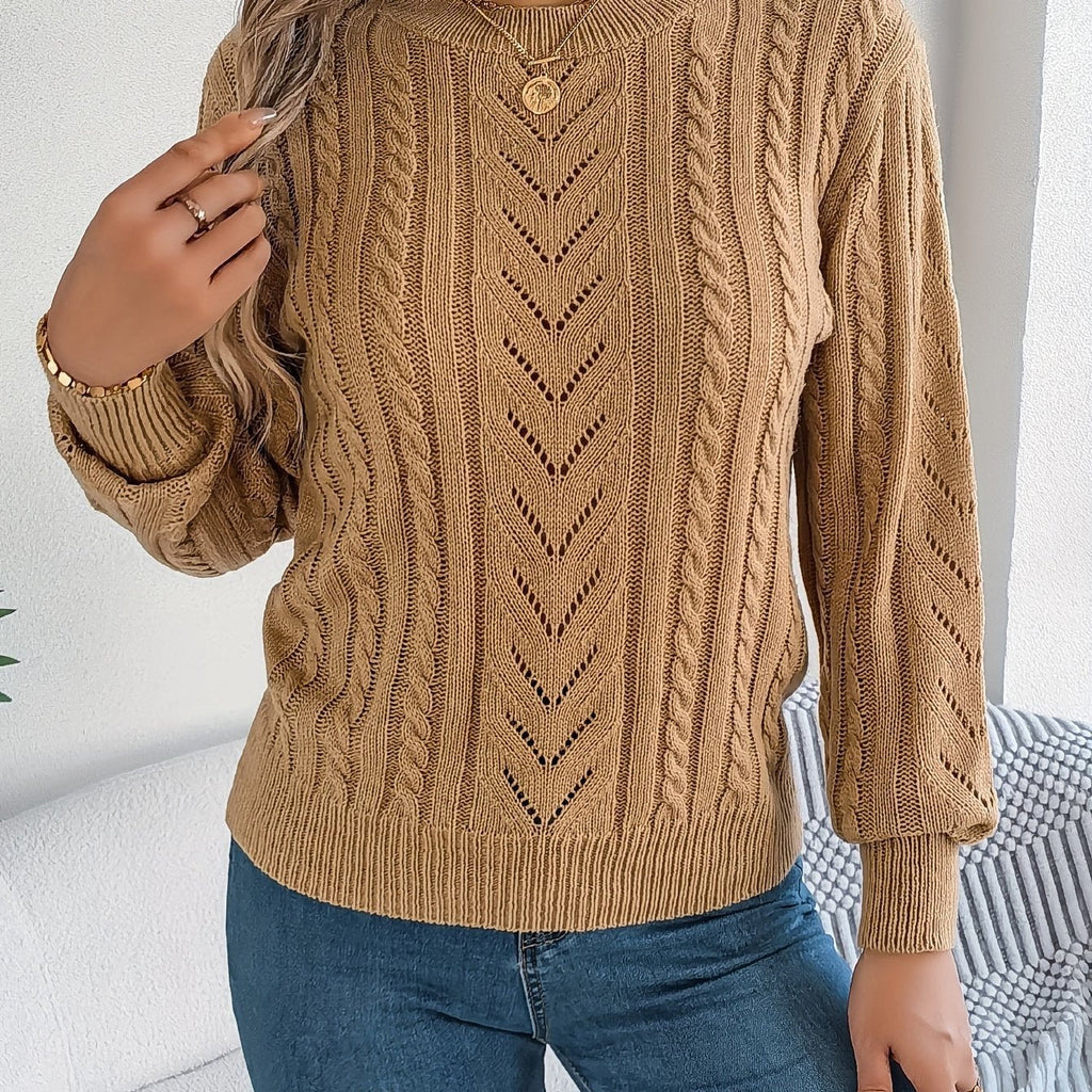 Laura | Pull en tricot à torsades classique et douillet avec col rond
