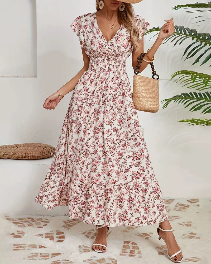 Robe Florale Taille Attache