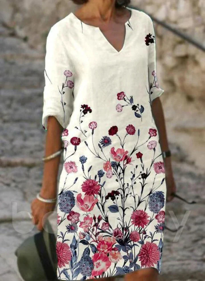 MW | Robe midi imprimée avec décolleté en V