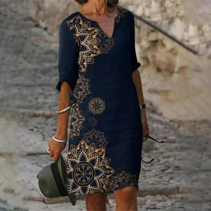 MW | Robe midi imprimée avec décolleté en V