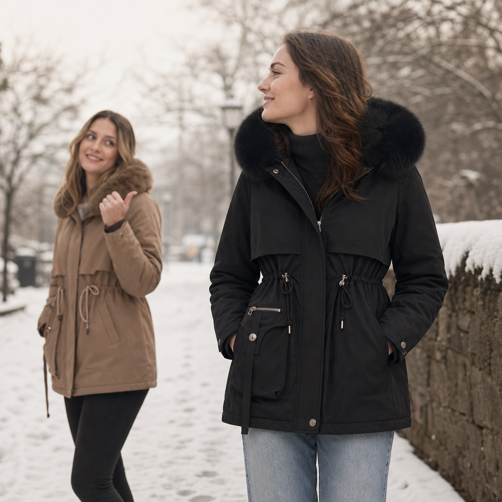Emily | Veste d'hiver pour hommes chaude et élégante avec capuche en fausse fourrure
