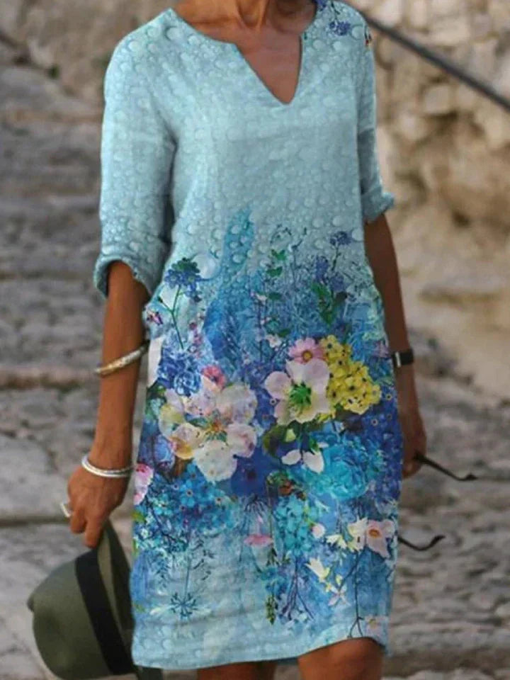 MW | Robe midi imprimée avec décolleté en V