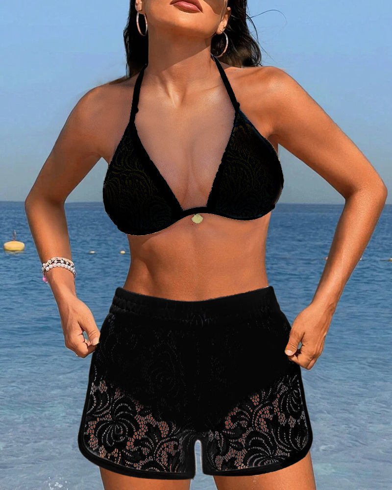 Ensemble Bikini Uni avec Détails Décoratifs pour Femme | Idéal pour l’Été
