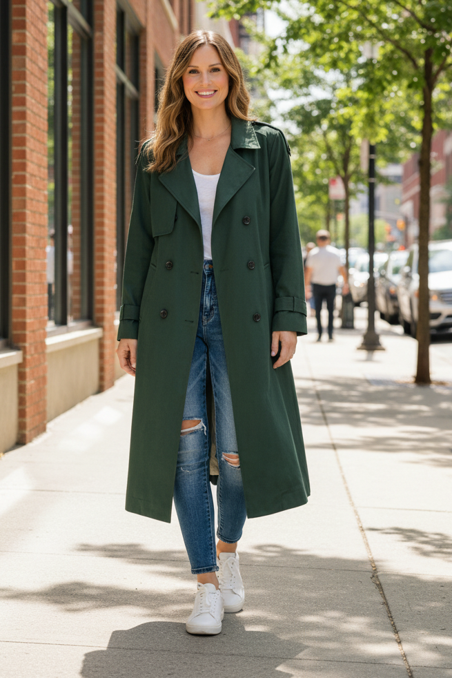 Parka Ceinturée pour un Port Quotidien