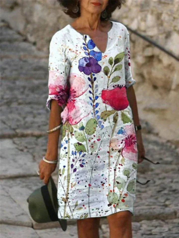 MW | Robe midi imprimée avec décolleté en V