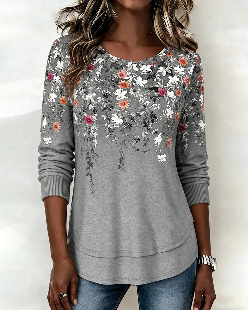 Haut Fleuri Imprimé Mode