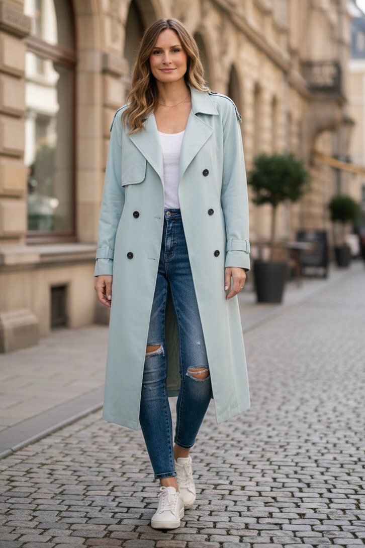 Parka Ceinturée pour un Port Quotidien