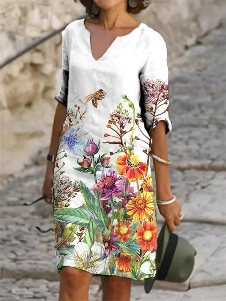 MW | Robe midi imprimée avec décolleté en V