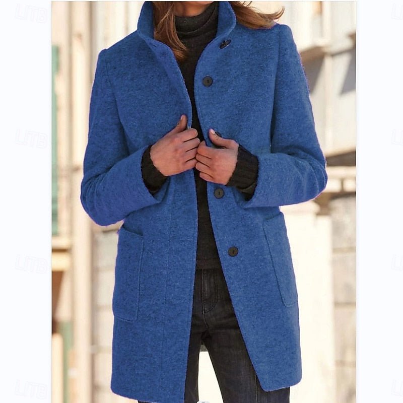 Emma | Manteau trench en laine élégant et intemporel avec col montant