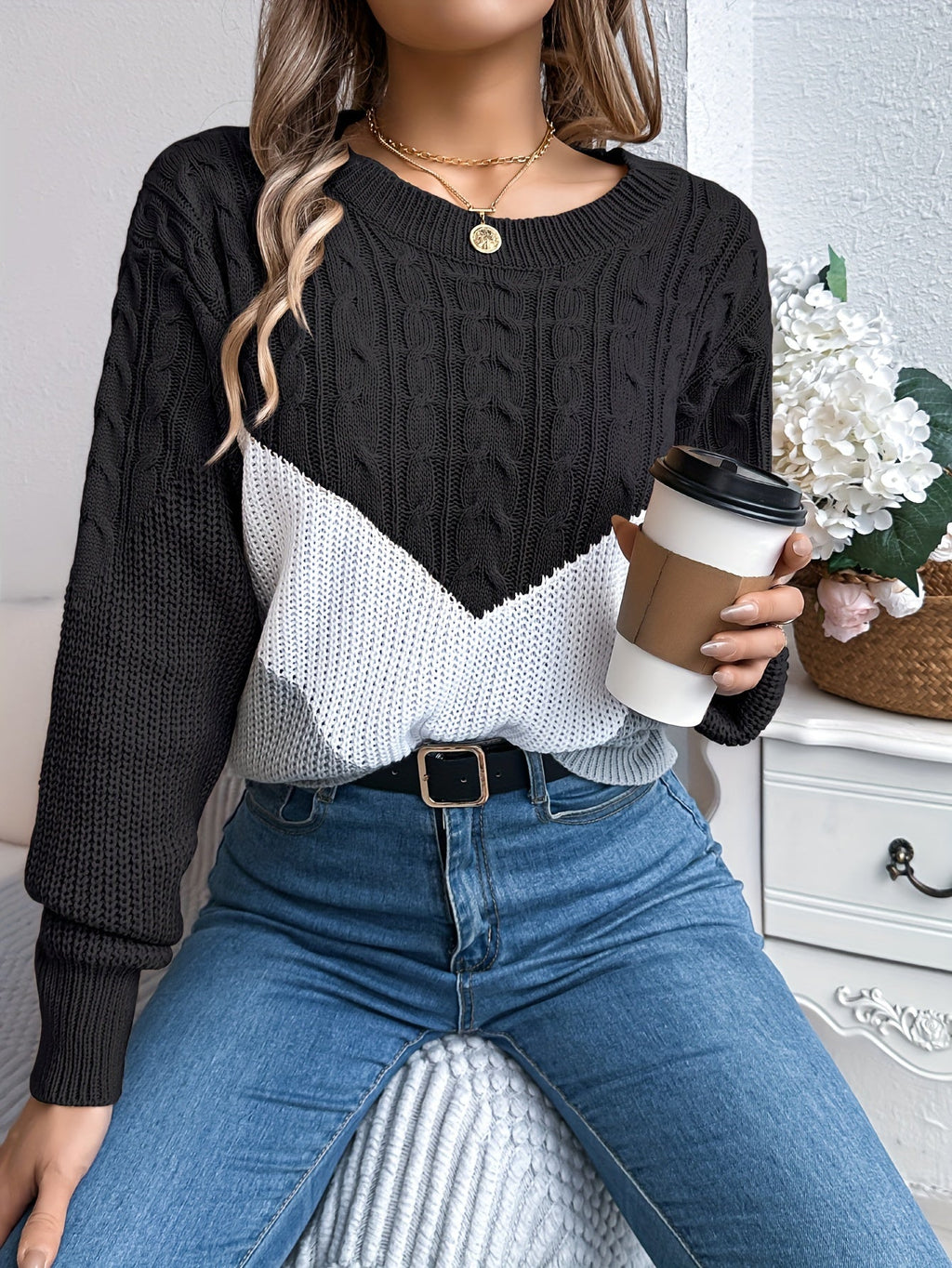 Noreen | Pull en Maille Bicolore
