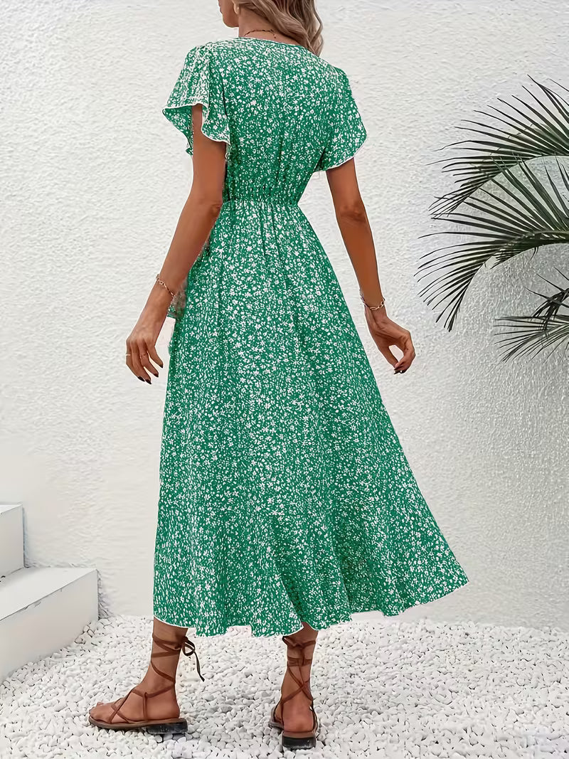 Elara | Robe portefeuille fluide et évasée