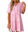 Beatrix | Robe féminine avec manches bouffantes et ourlet volanté