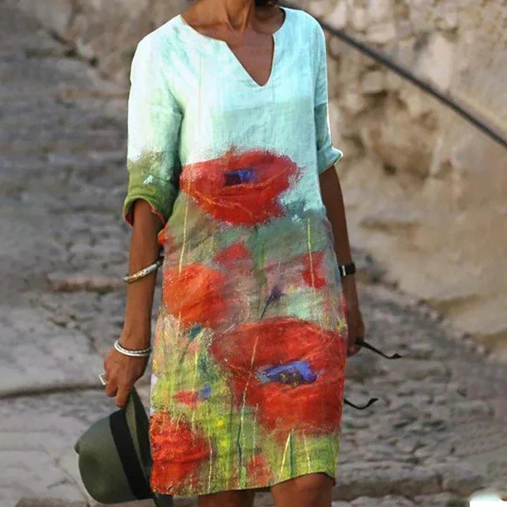 MW | Robe midi imprimée avec décolleté en V