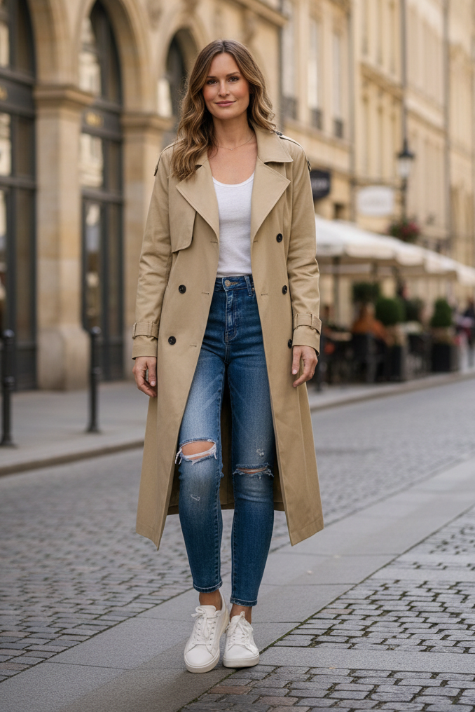 Parka Ceinturée pour un Port Quotidien