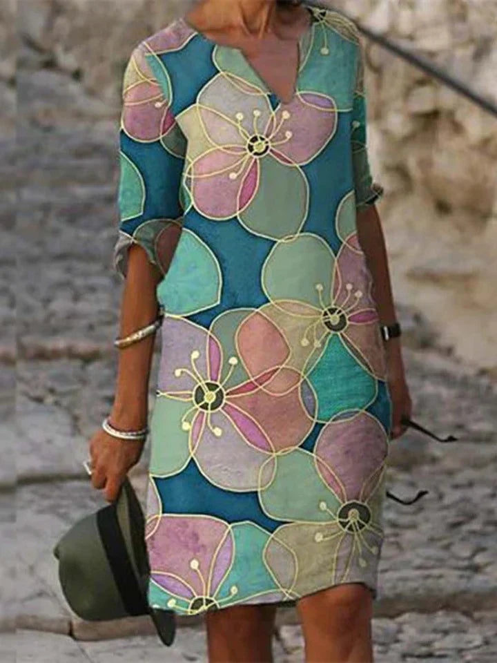 MW | Robe midi imprimée avec décolleté en V