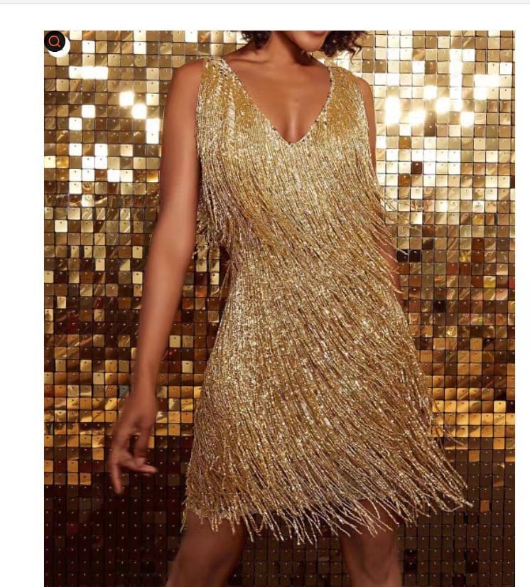Robe de fête à franges chic et séduisante