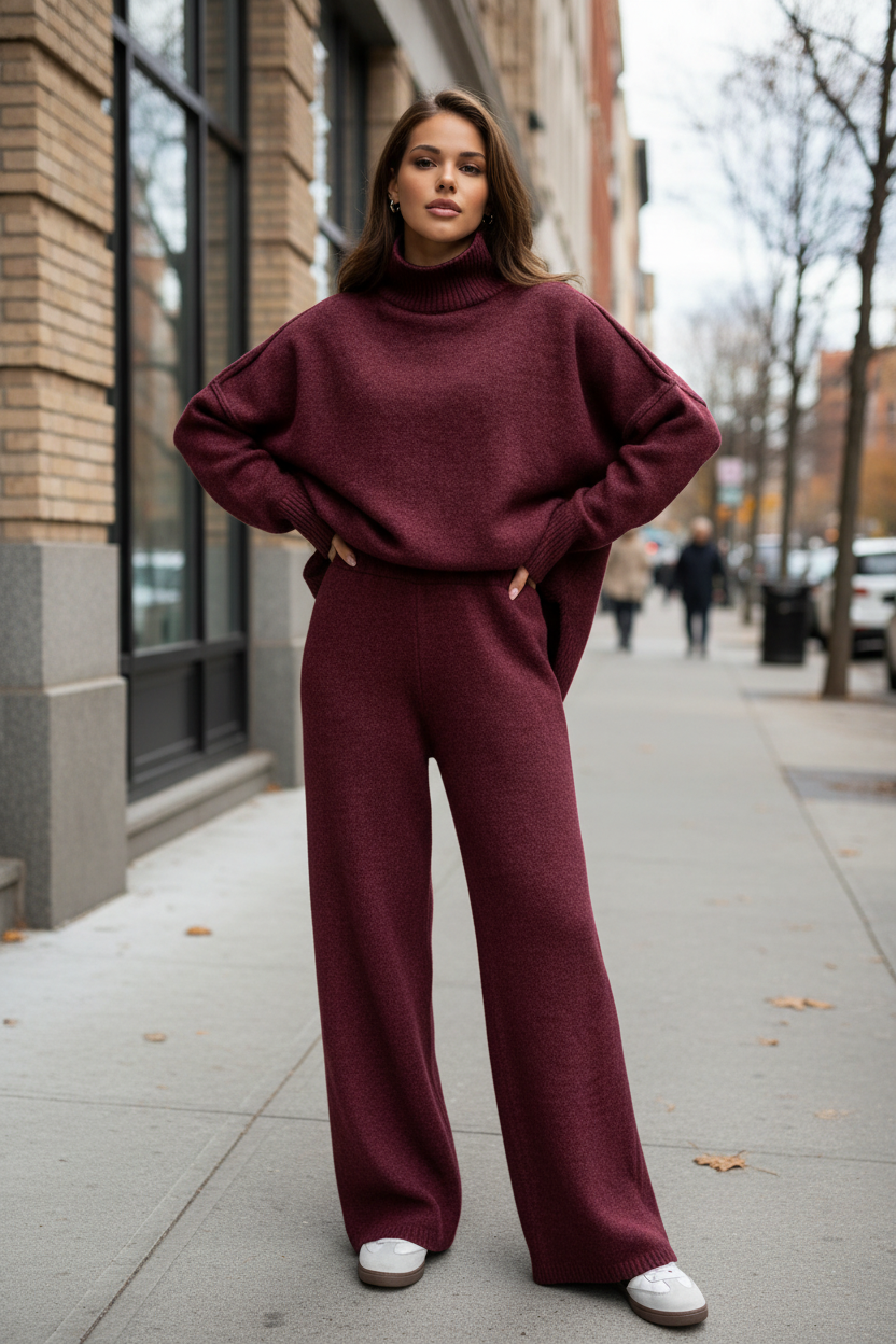 Ensemble de Loungewear à Col Roulé