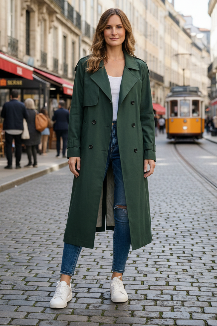 Parka Ceinturée pour un Port Quotidien