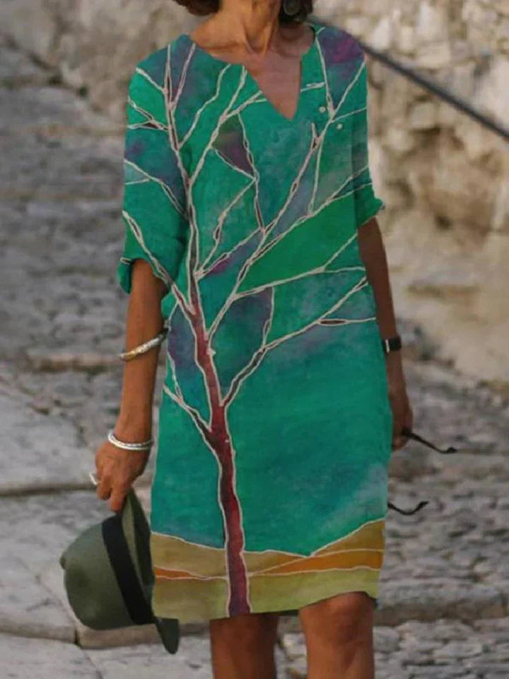 MW | Robe midi imprimée avec décolleté en V