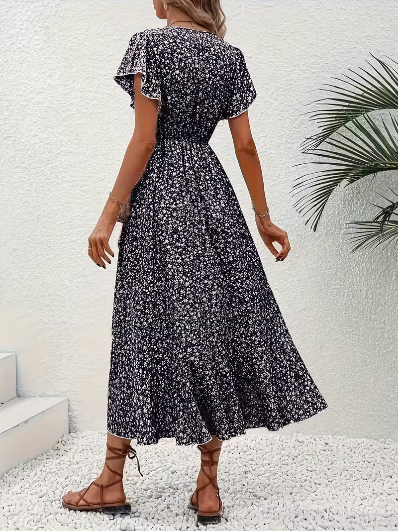 Elara | Robe portefeuille fluide et évasée