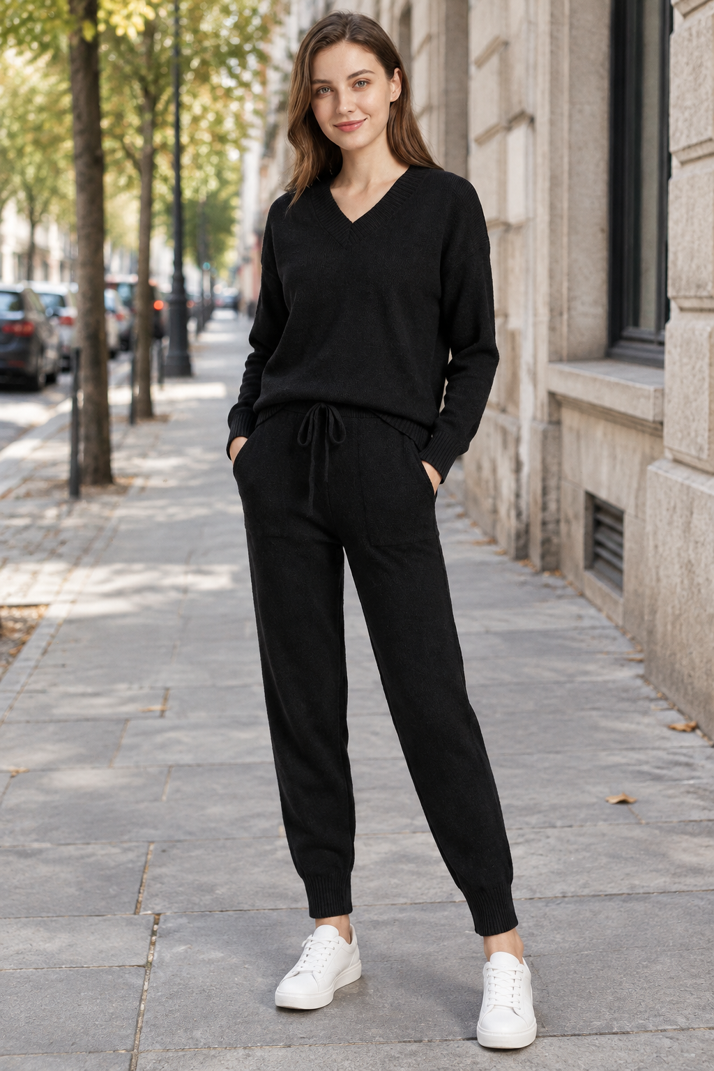 Ensemble Pull Col V et Pantalon