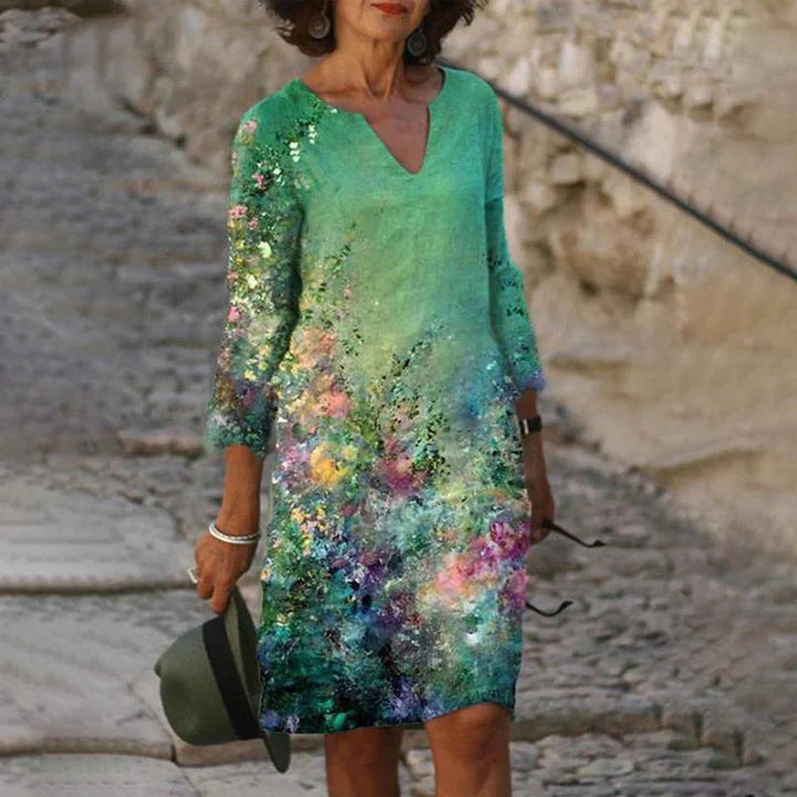 MW | Robe midi imprimée avec décolleté en V