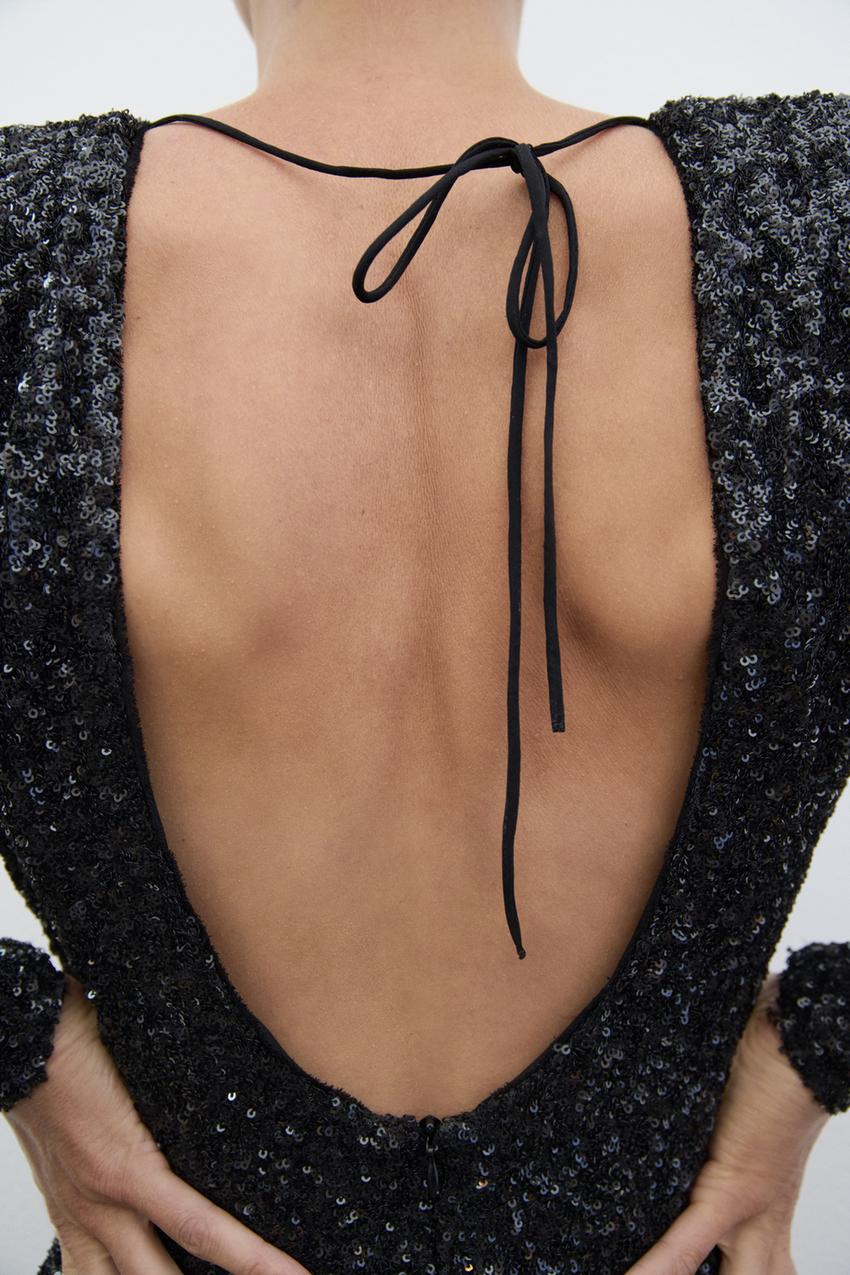 Robe Maxi Avec Dos Ouvert Et Détails À Paillettes Pour Femme | Idéale Pour Les Galas Et Soirées