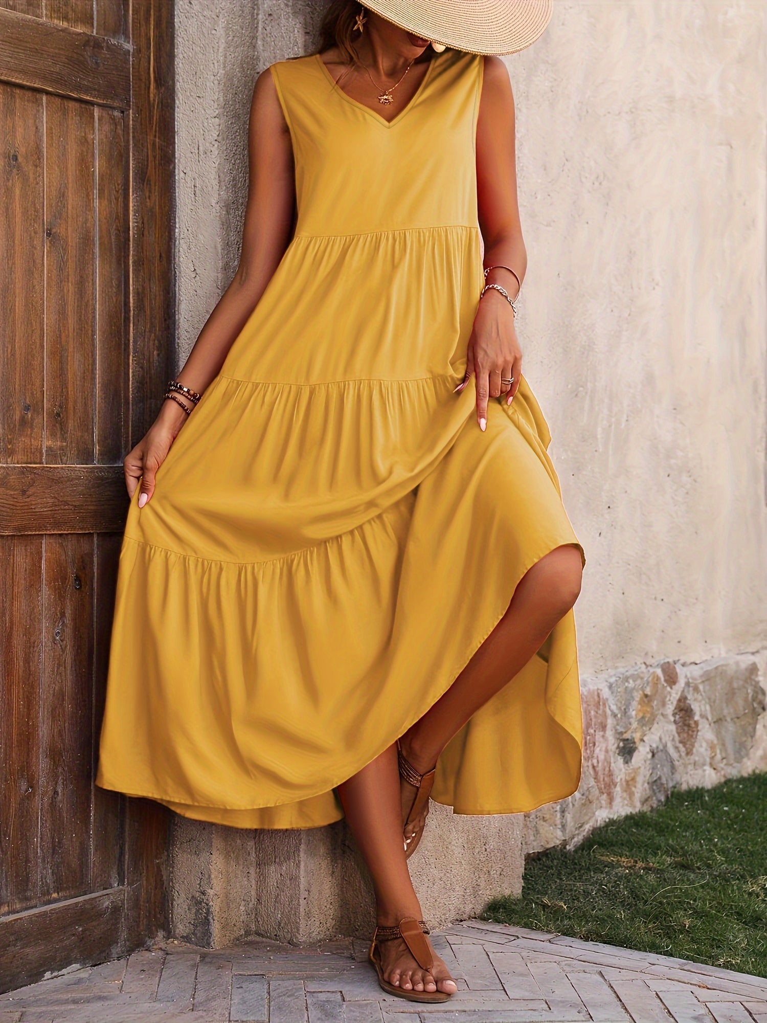Odette™ - Robe à couches avec décolleté en V confortable
