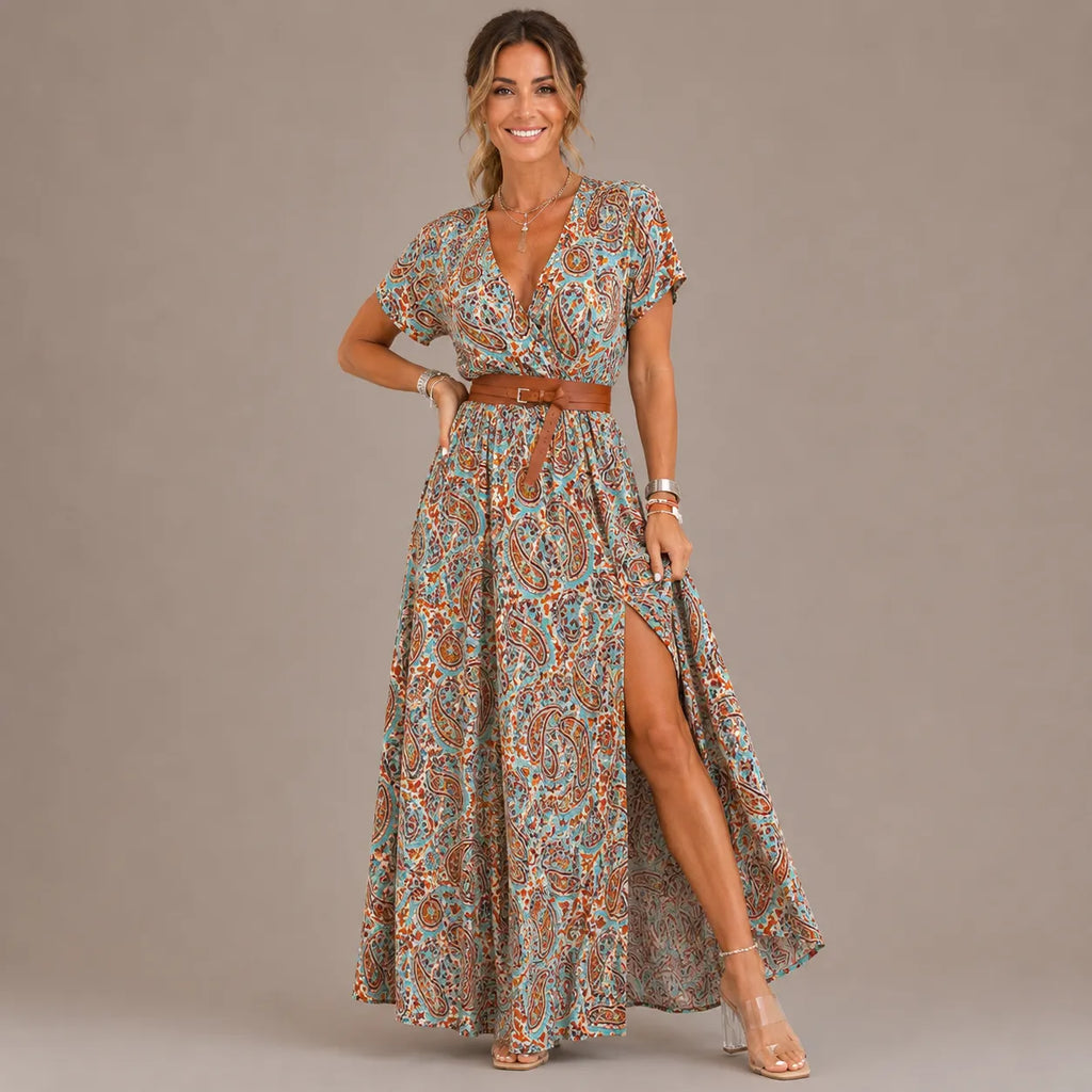 Golissa | Robe maxi boho avec décolleté en V et imprimé floral