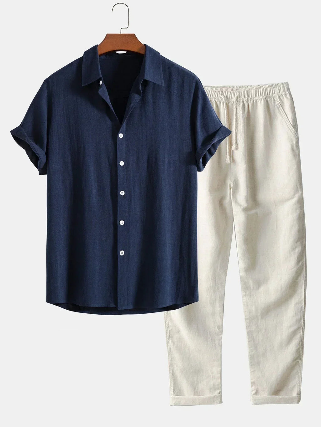 Ensemble Oversized pour Hommes – Pantalon Ample et Chemise pour Usage Décontracté