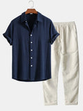 Ensemble Oversized pour Hommes – Pantalon Ample et Chemise pour Usage Décontracté