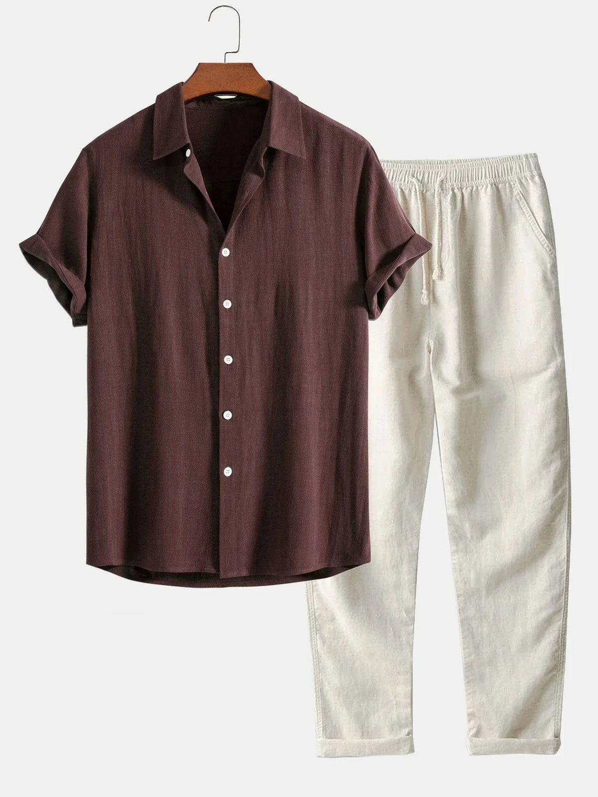 Ensemble Oversized pour Hommes – Pantalon Ample et Chemise pour Usage Décontracté