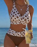 Martina | Bikini à carreaux avec soutien-gorge sans fil et culotte taille haute