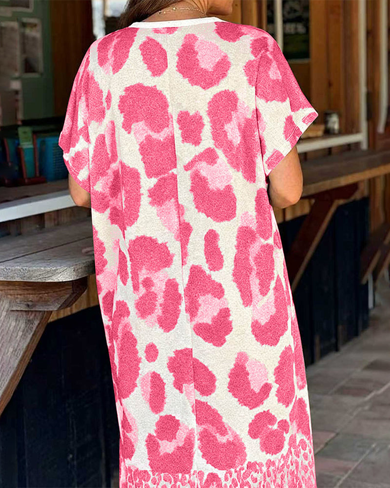 Robe Lâche Léopard Imprimé