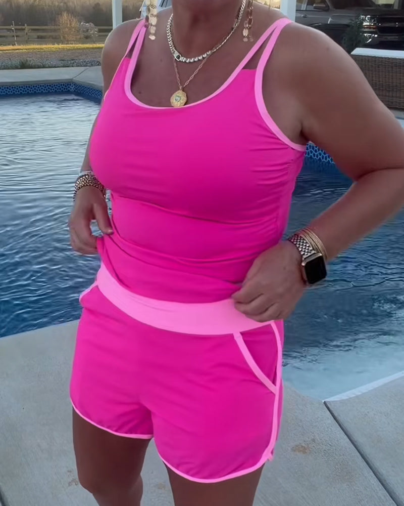 Cybella | Tankini moderne avec garniture bicolore
