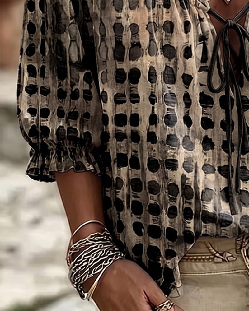 Ramceel | Blouse à pois avec détail de lacet