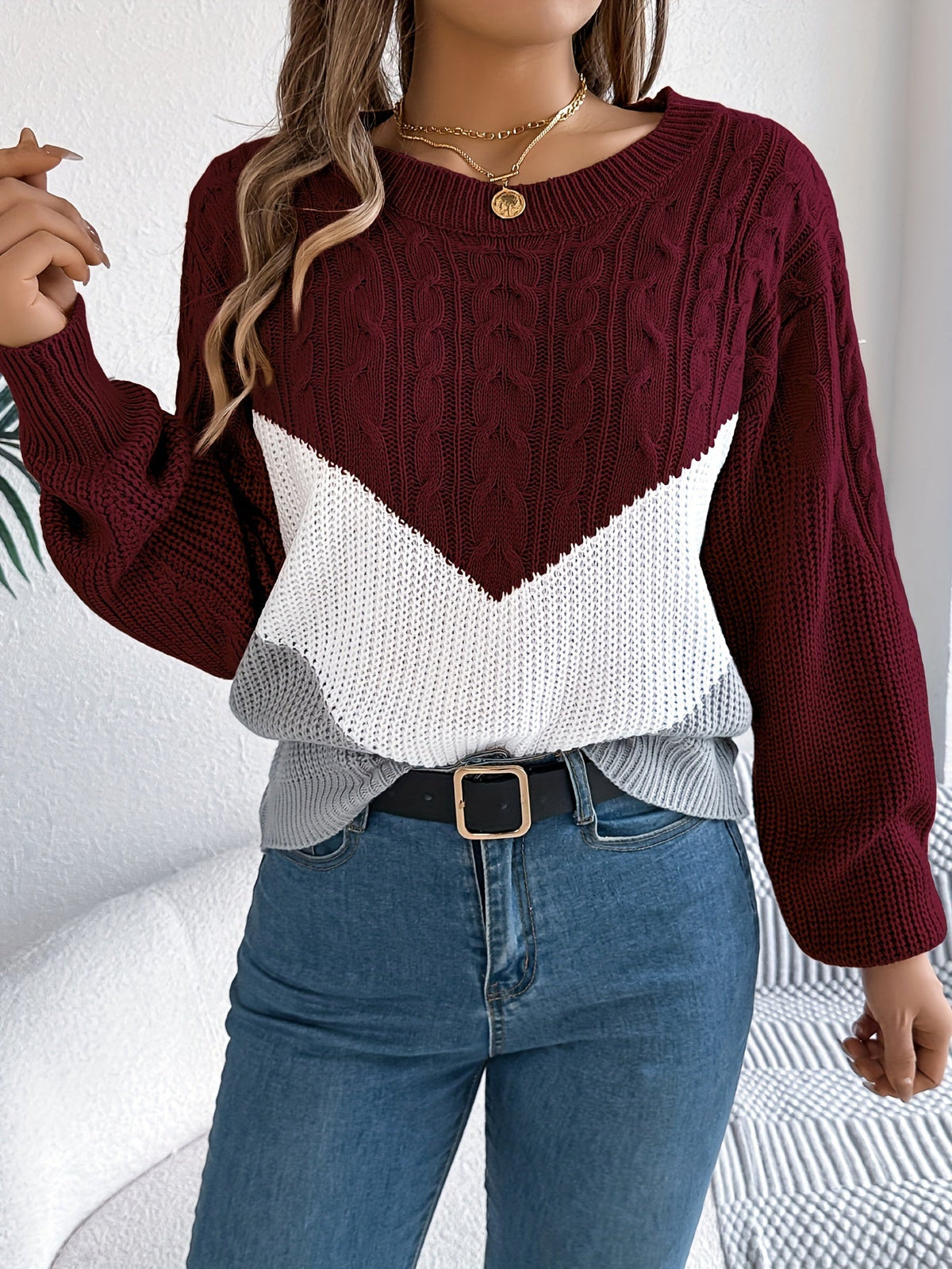 Noreen | Pull en Maille Bicolore
