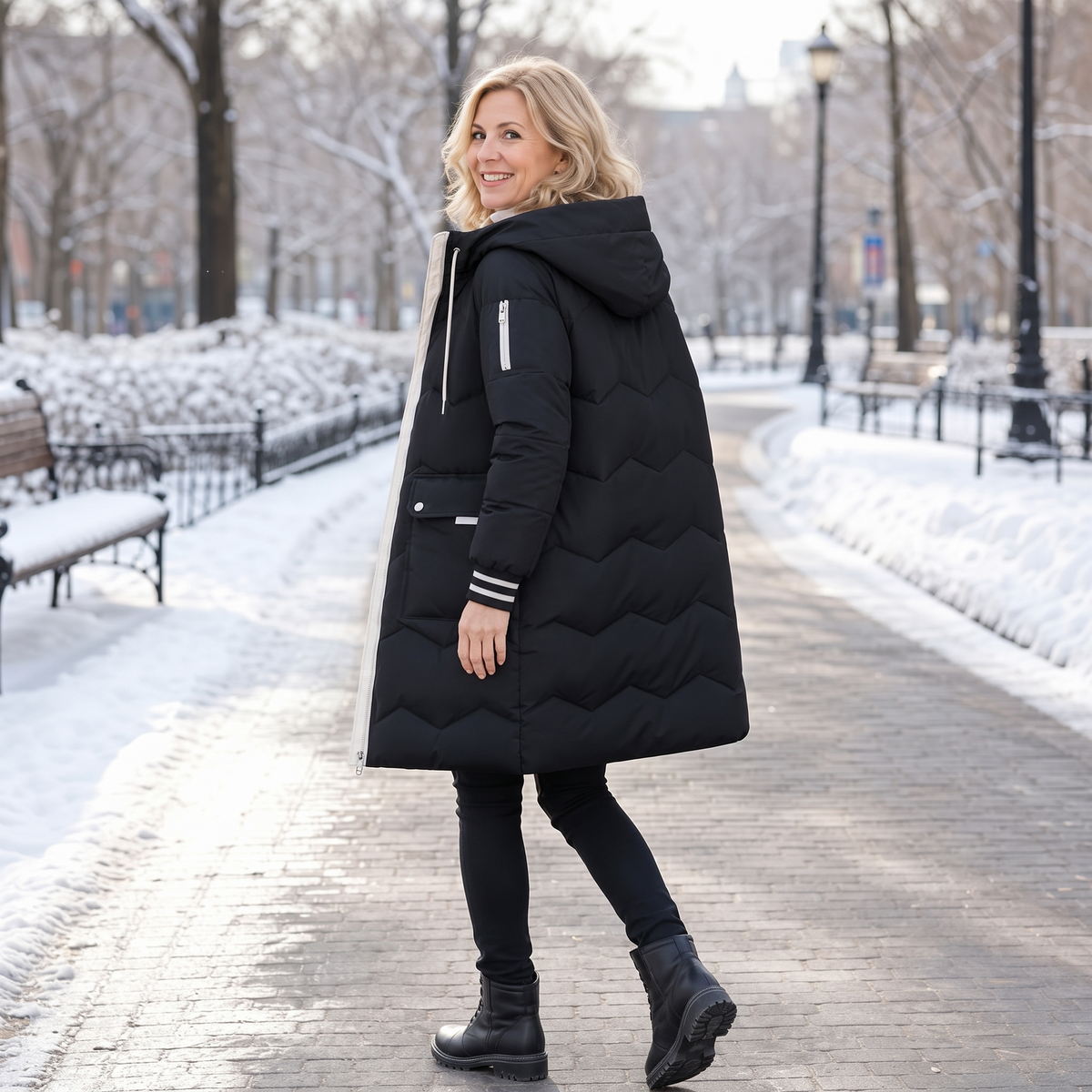 Diana | Veste d'hiver moderne et confortable pour femmes avec capuche