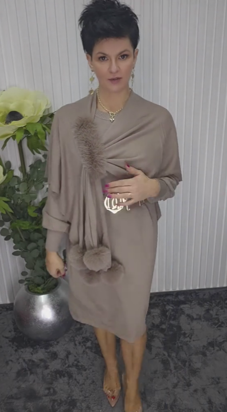 Elsabeth | Robe midi chic avec ceinture décorative