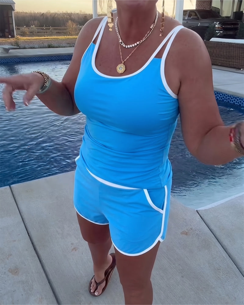 Cybella | Tankini moderne avec garniture bicolore