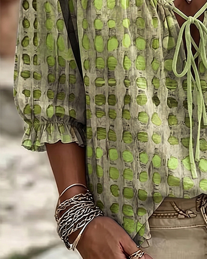 Ramceel | Blouse à pois avec détail de lacet