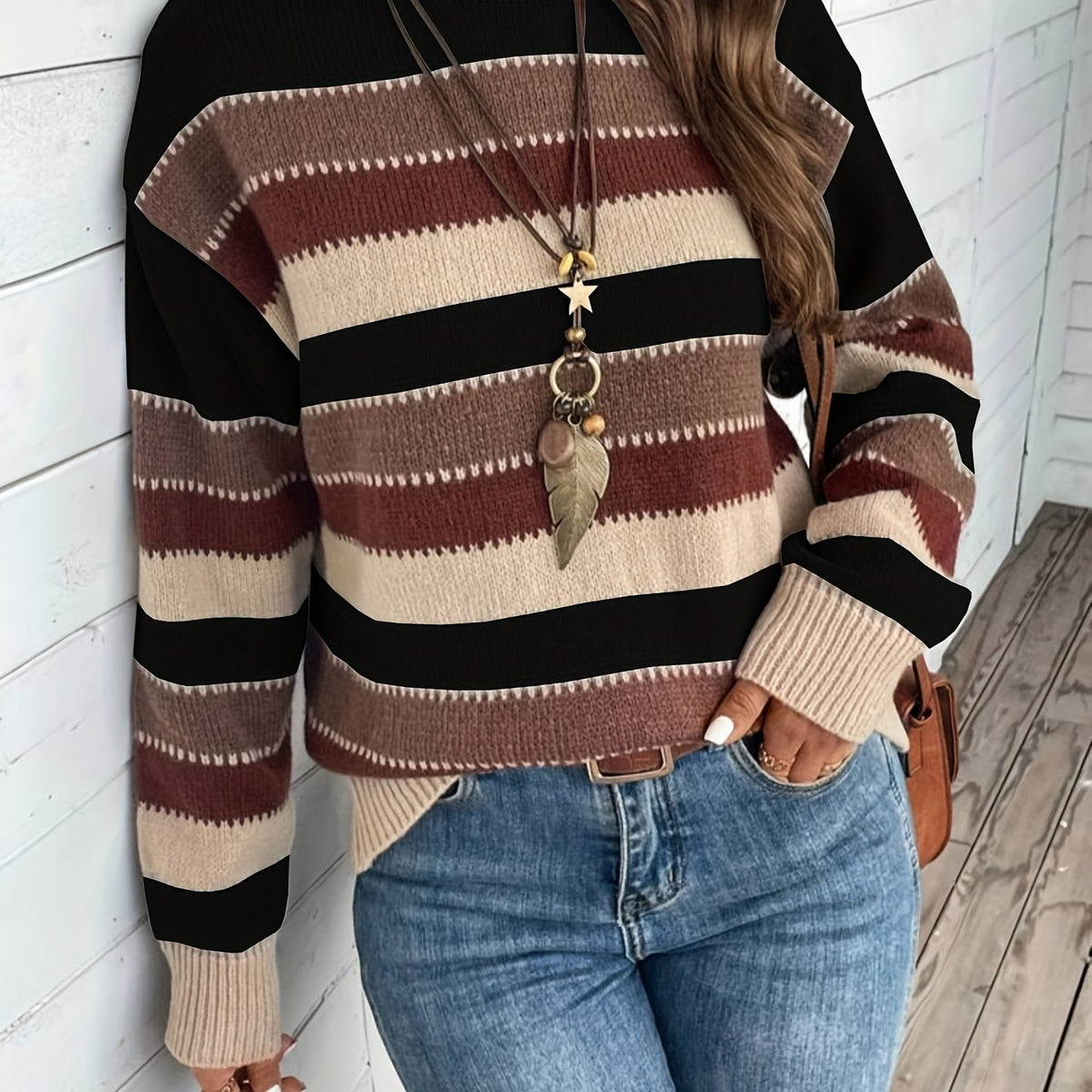 Delphine | Pull à Col Rond Rayé