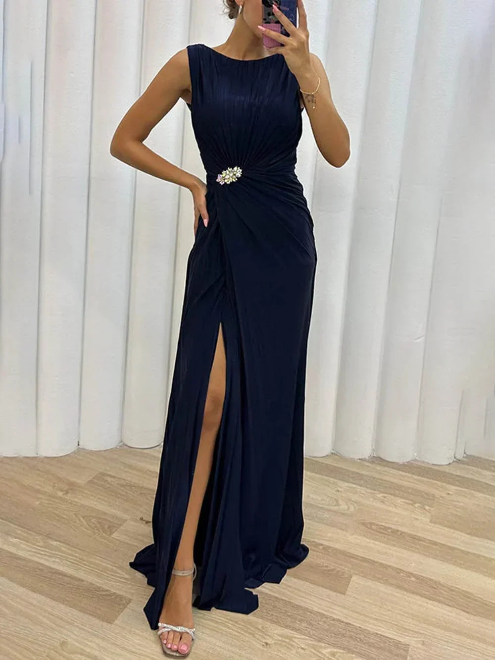 Serena | Robe de Soirée Maxi Plissée