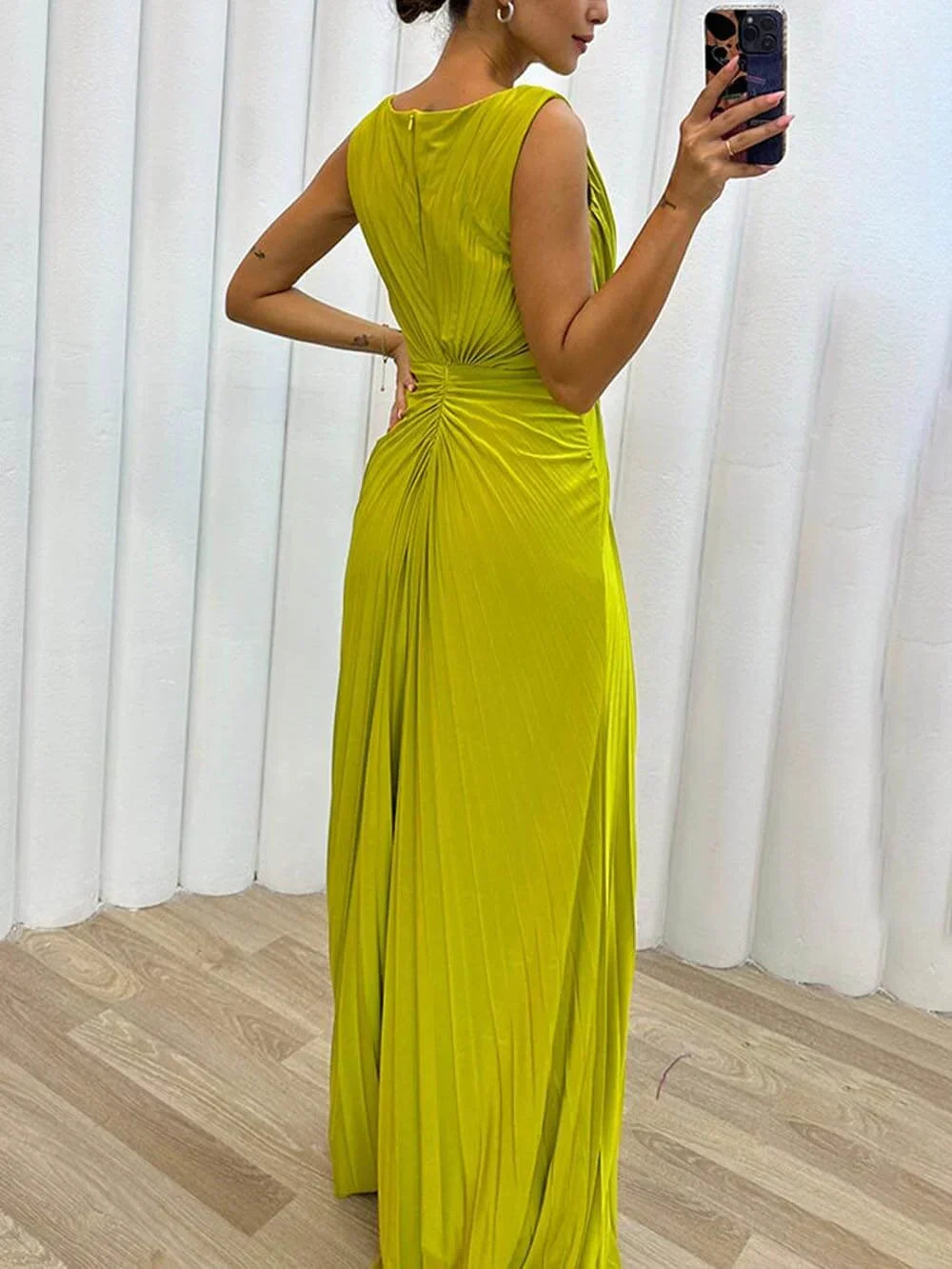 Serena | Robe de Soirée Maxi Plissée