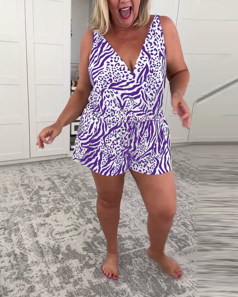 Maillot de bain slim fit imprimé zèbre