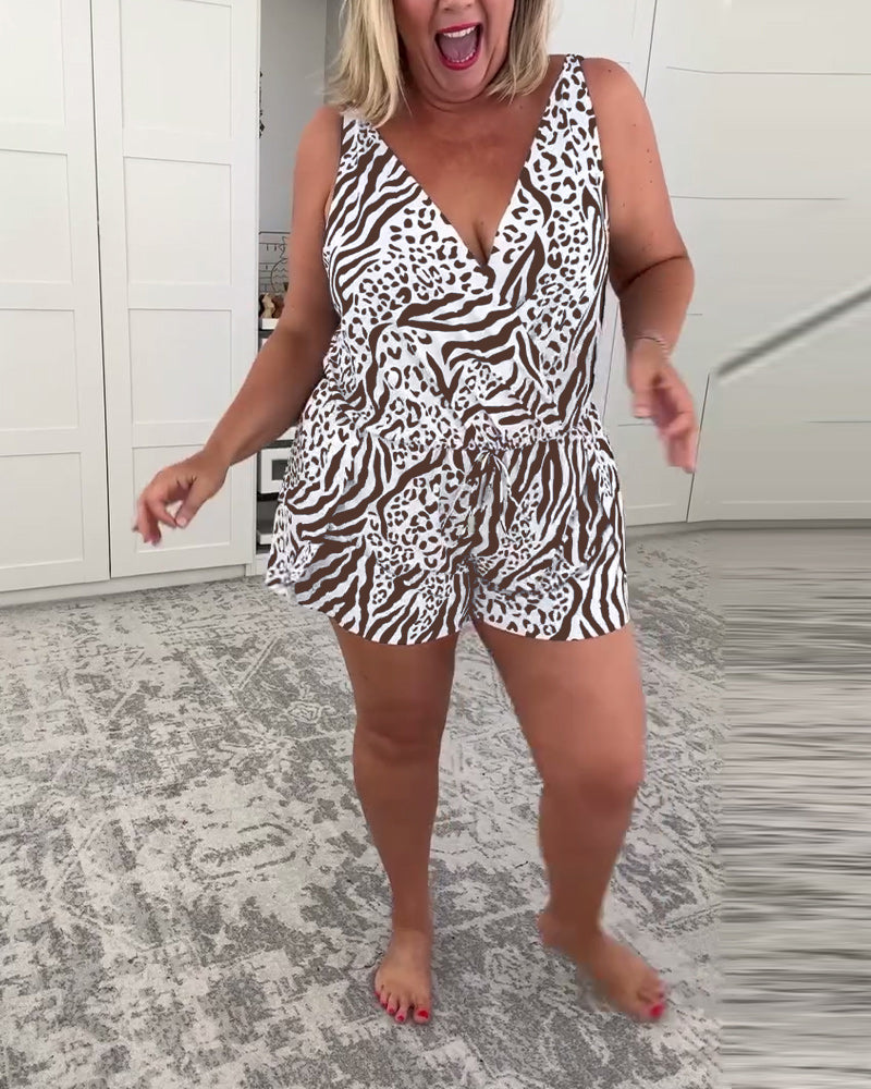 Maillot de bain slim fit imprimé zèbre