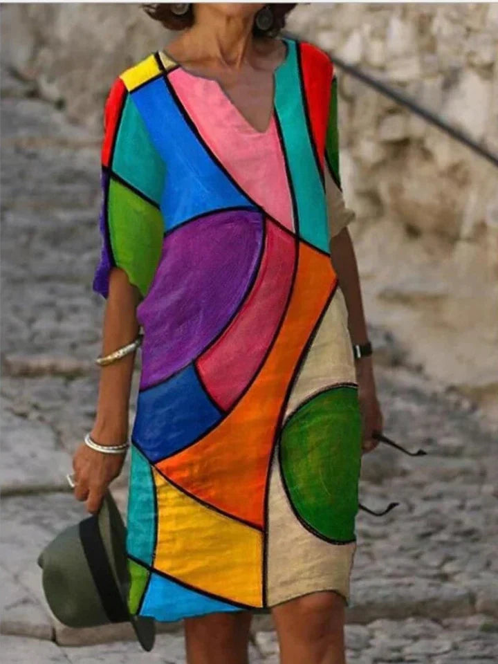 MW | Robe midi imprimée avec décolleté en V