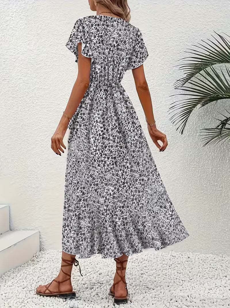 Elara | Robe portefeuille fluide et évasée